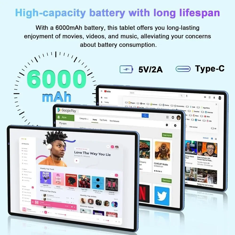 2025 Android 14 Tablet, 10 Inch Tablets 20GB RAM+128GB ROM+1TB Expand
